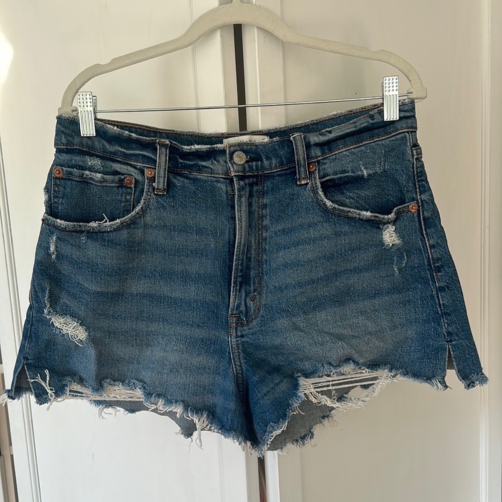 Abercrombie & Fitch high rise cutoff denim shorts